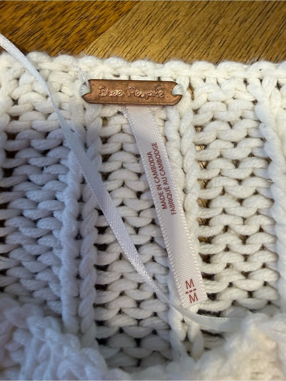 Free People Sandre Pullover Cream Cable Knit Cropped Sweater - Picture 4 of 8